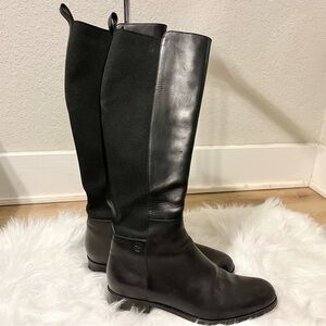 Auth Gucci Black Leather Riding Boots